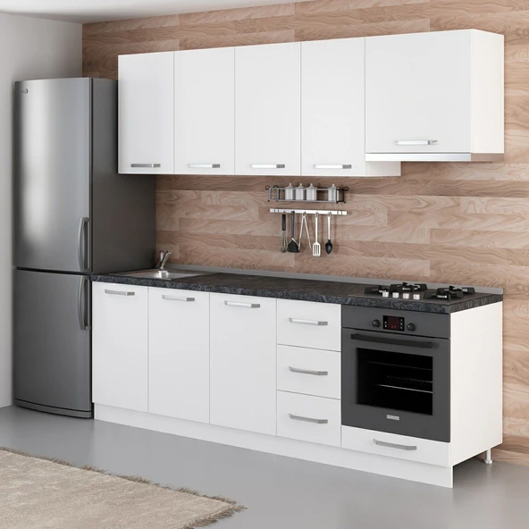 Minar 235 Cm Mutfak Dolabı Beyaz 235-B5 - Resim 3