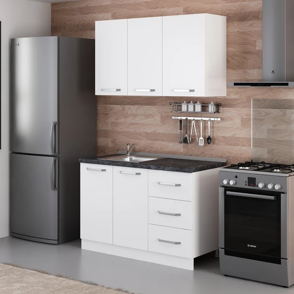 Minar 125 Cm Mutfak Dolabı Beyaz 125-B2 - Resim 5