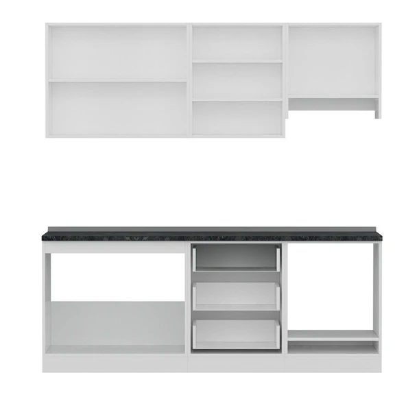 Minar 210 Cm Mutfak Dolabı Beyaz Dore 210-D5 - Resim 2