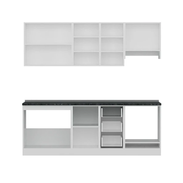 Minar 225 Cm Mutfak Dolabı Beyaz 225-B5 - Resim 2