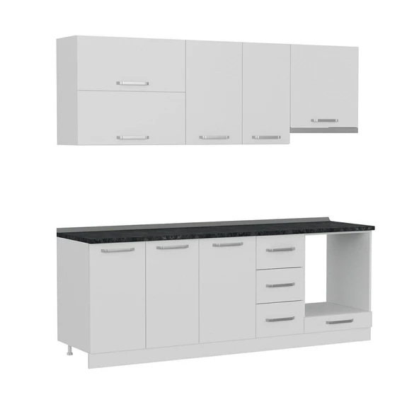 Minar 225 Cm Mutfak Dolabı Beyaz 225-B5 - Resim 6