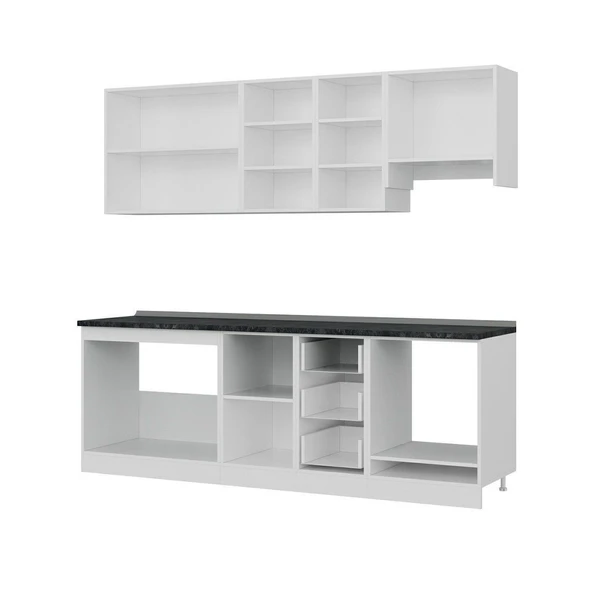 Minar 235 Cm Mutfak Dolabı Beyaz 235-B5 - Resim 4