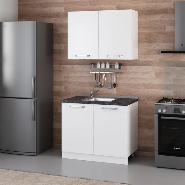 Minar 100 Cm Mutfak Dolabı Beyaz 100-B2 - Resim 3