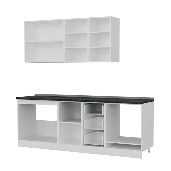 Minar 225 Cm Mutfak Dolabı Beyaz 225-B6 - Resim 4