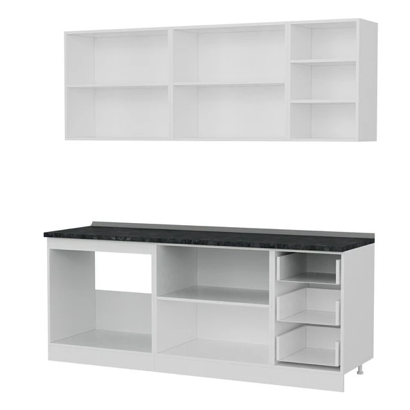 Minar 205 Cm Mutfak Dolabı Beyaz 205-B2 - Resim 4