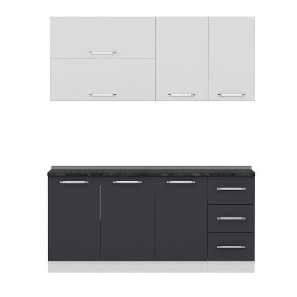 Minar 175 Cm Mutfak Dolabı Beyaz Antrasit 175-A2 - 6