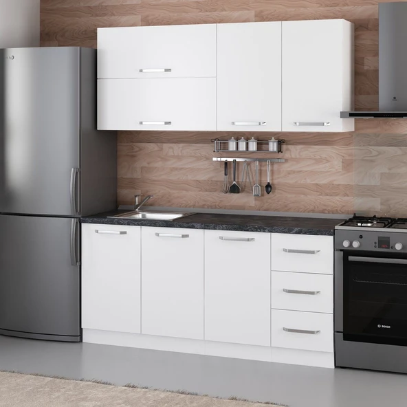 Minar 175 Cm Mutfak Dolabı Beyaz 175-B2 - Resim 3