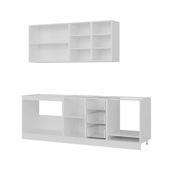 Minar 235 Cm Mutfak Dolabı Beyaz Dore 235-D3 - Resim 4