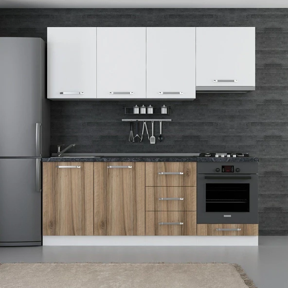 Minar 210 Cm Mutfak Dolabı Beyaz Dore 210-D8 ürün görseli