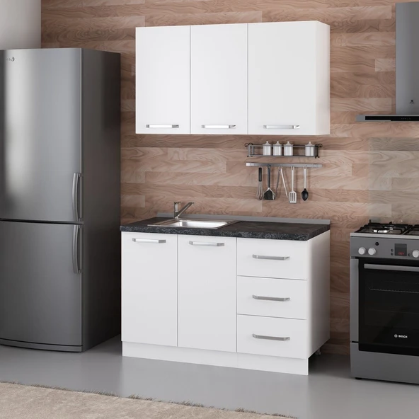 Minar 125 Cm Mutfak Dolabı Beyaz 125-B2 - Resim 3