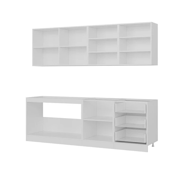 Minar 240 Cm Mutfak Dolabı Beyaz Dore 240-D3 - Resim 4