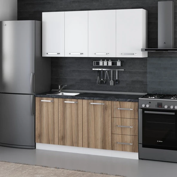 Minar 165 Cm Mutfak Dolabı Beyaz Dore 165-D1 - Resim 3