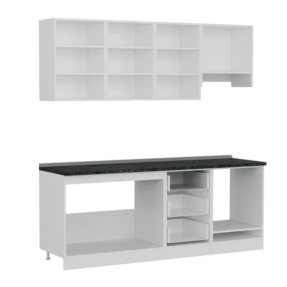 Minar 210 Cm Mutfak Dolabı Beyaz Dore 210-D8 - Resim 7