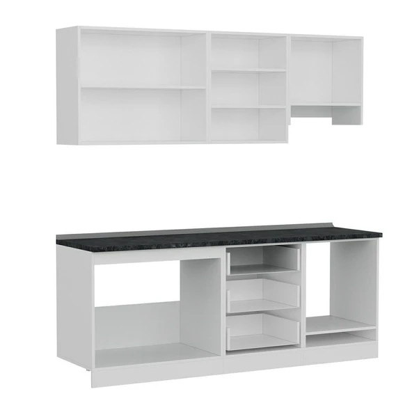 Minar 210 Cm Mutfak Dolabı Beyaz Dore 210-D5 - Resim 7