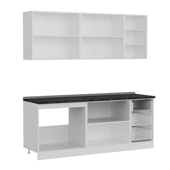 Minar 205 Cm Mutfak Dolabı Beyaz Dore 205-D1 - Resim 7