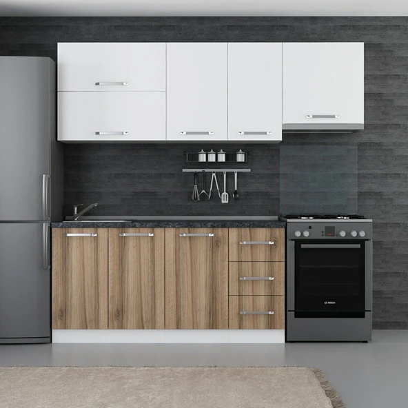 Minar 225 Cm Mutfak Dolabı Beyaz Dore 225-D4 ürün görseli