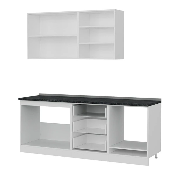 Minar 210 Cm Mutfak Dolabı Beyaz 210-B3 - Resim 4