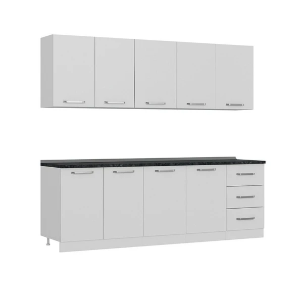 Minar 240 Cm Mutfak Dolabı Beyaz 240-B1 - Resim 6