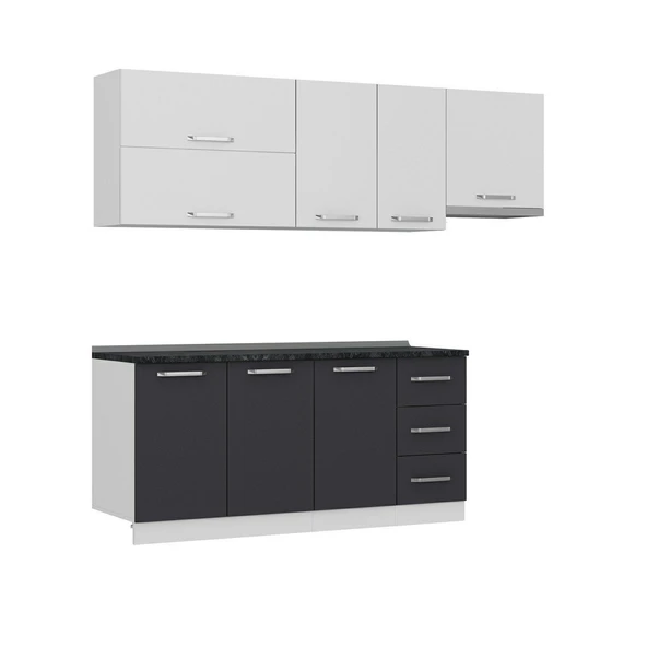 Minar 235 Cm Mutfak Dolabı Beyaz Antrasit 235-A7 - Resim 6