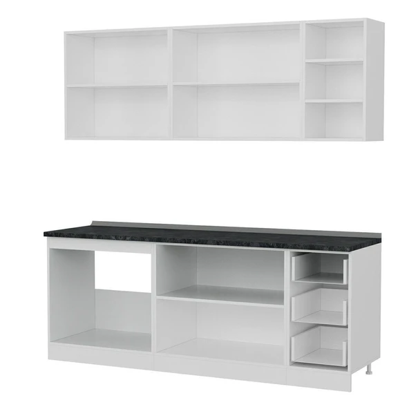 Minar 210 Cm Mutfak Dolabı Beyaz 210-B2 - Resim 4