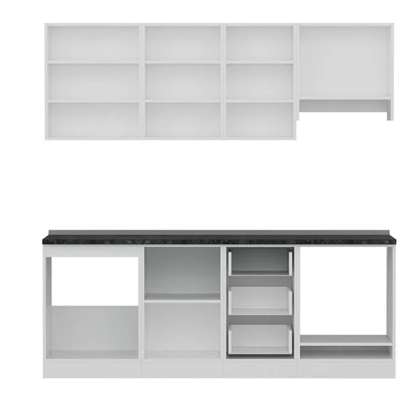 Minar 215 Cm Mutfak Dolabı Beyaz Antrasit 215-A5 - Resim 2