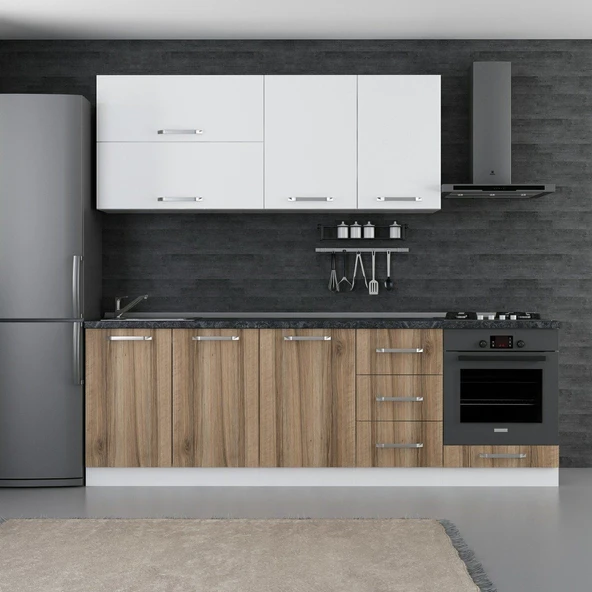 Minar 245 Cm Mutfak Dolabı Beyaz Dore 245-D4 ürün görseli