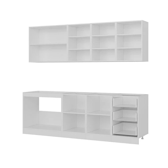 Minar 240 Cm Mutfak Dolabı Beyaz 240-B1 - Resim 4