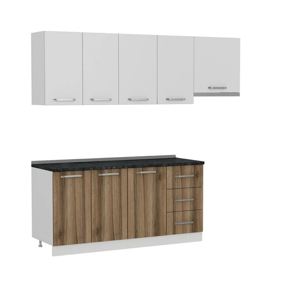 Minar 230 Cm Mutfak Dolabı Beyaz Dore 230-D7 - Resim 6