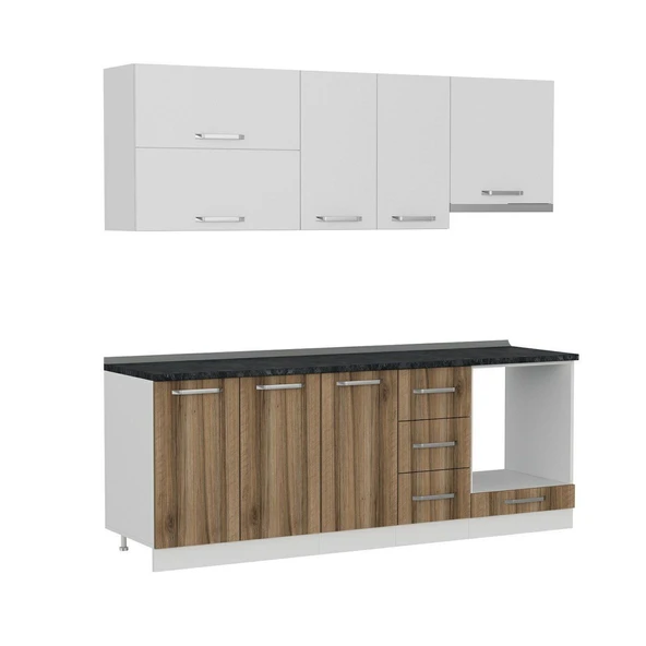 Minar 220 Cm Mutfak Dolabı Beyaz Dore 220-D9 - Resim 6