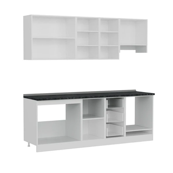 Minar 225 Cm Mutfak Dolabı Beyaz Dore 225-D5 - Resim 7