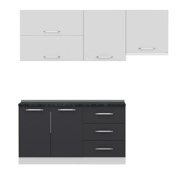 Minar 210 Cm Mutfak Dolabı Beyaz Antrasit 210-A4 - 5