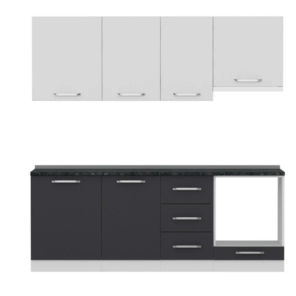 Minar 215 Cm Mutfak Dolabı Beyaz Antrasit 215-A5 - Resim 5