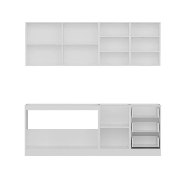 Minar 220 Cm Mutfak Dolabı Beyaz Antrasit 220-A1 - Resim 2