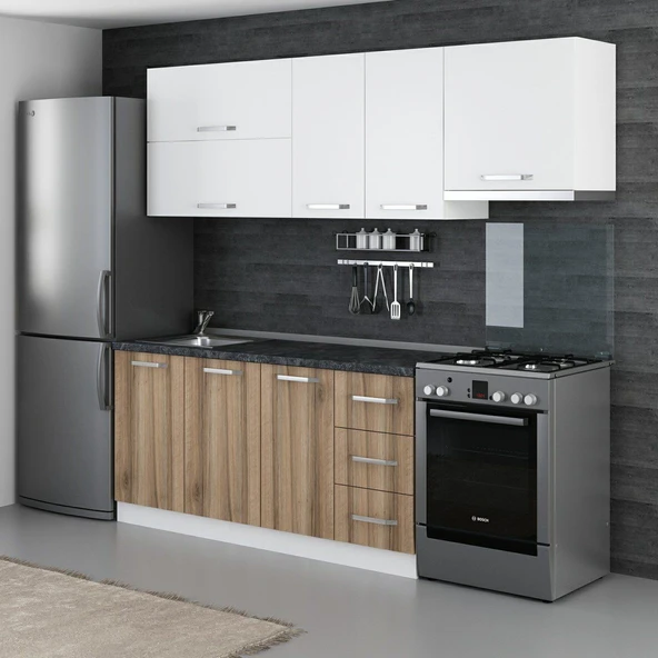 Minar 230 Cm Mutfak Dolabı Beyaz Dore 230-D4 - Resim 3