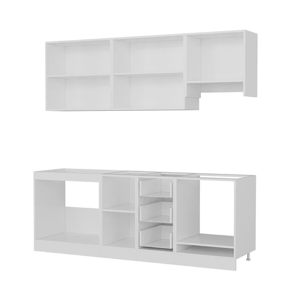 Minar 220 Cm Mutfak Dolabı Beyaz Dore 220-D6 - Resim 4