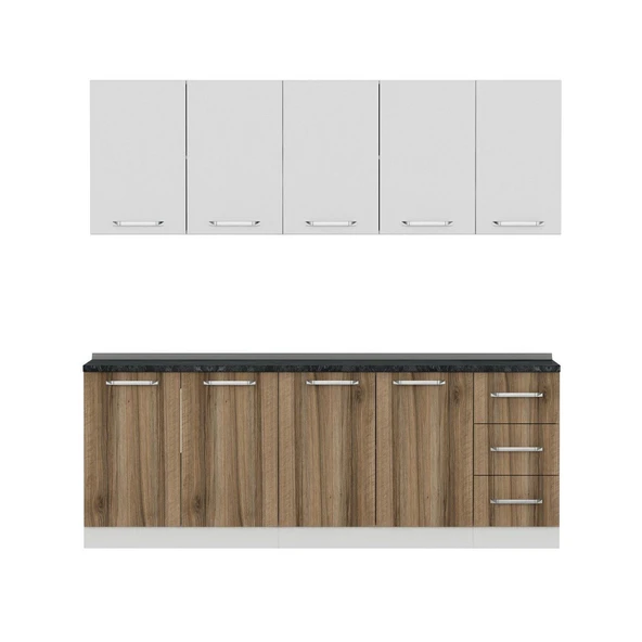 Minar 220 Cm Mutfak Dolabı Beyaz Dore 220-D3 - Resim 5