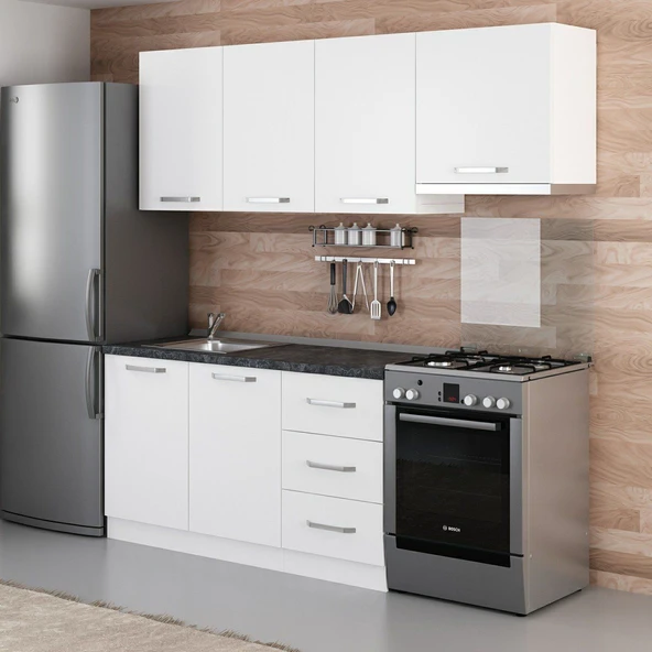 Minar 210 Cm Mutfak Dolabı Beyaz 210-B7 - Resim 3