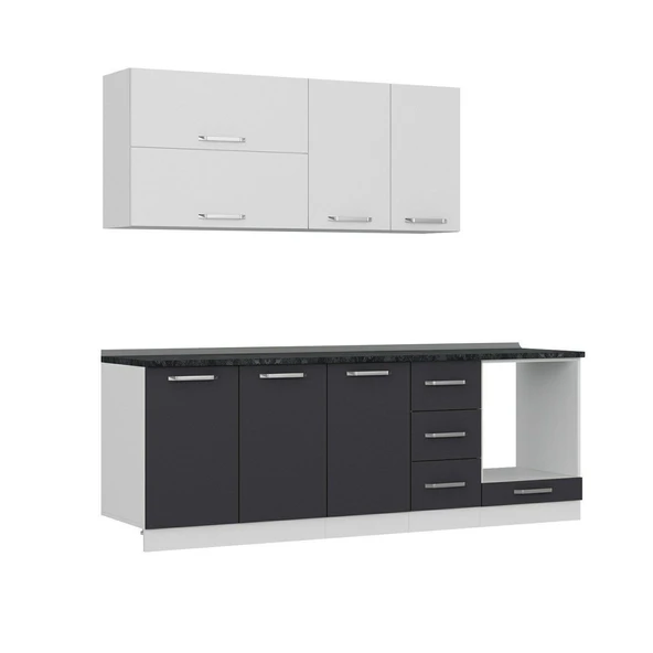 Minar 235 Cm Mutfak Dolabı Beyaz Antrasit 235-A6 - Resim 6