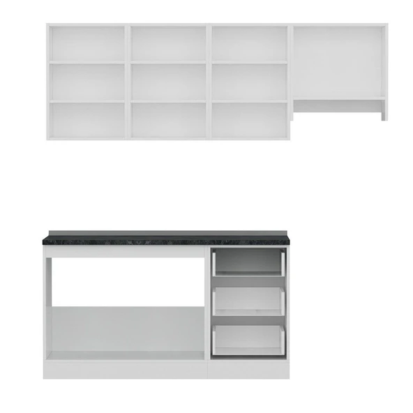 Minar 210 Cm Mutfak Dolabı Beyaz 210-B7 - Resim 2