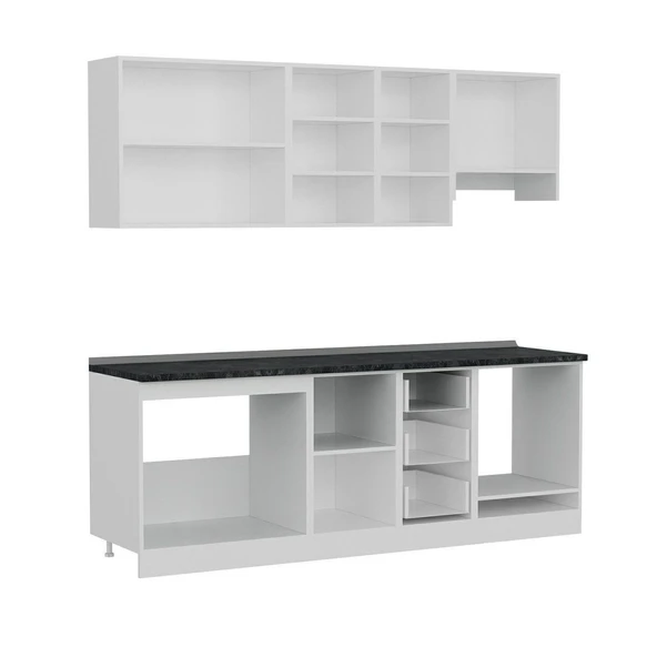 Minar 225 Cm Mutfak Dolabı Beyaz Dore 225-D8 - Resim 7