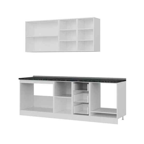 Minar 235 Cm Mutfak Dolabı Beyaz 235-B6 - Resim 4