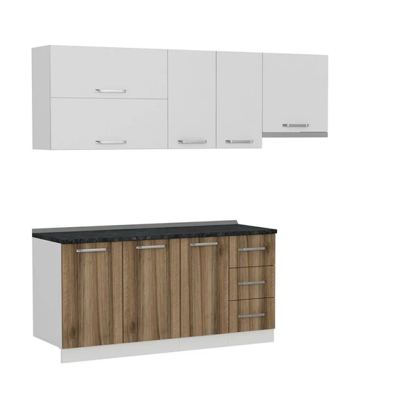 Minar 230 Cm Mutfak Dolabı Beyaz Dore 230-D4 - Resim 6