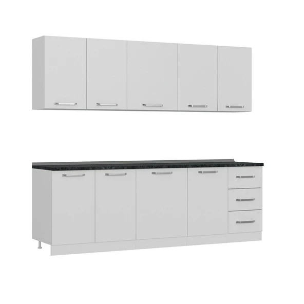 Minar 245 Cm Mutfak Dolabı Beyaz 245-B1 - Resim 6