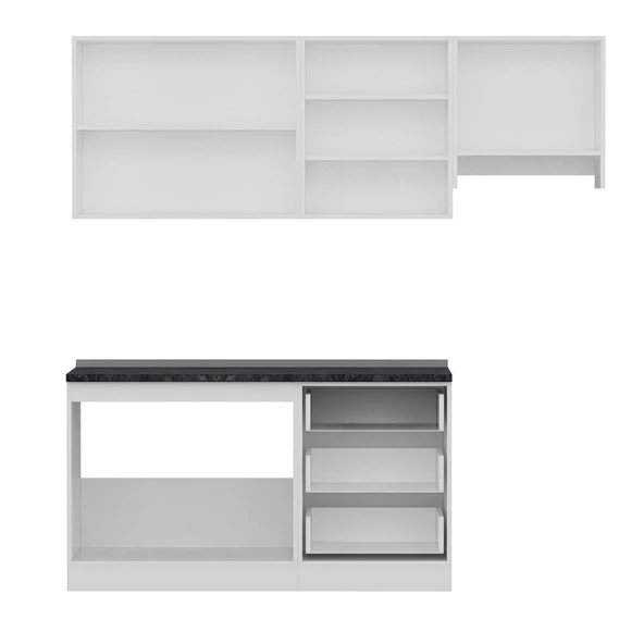 Minar 210 Cm Mutfak Dolabı Beyaz Antrasit 210-A4 - 2