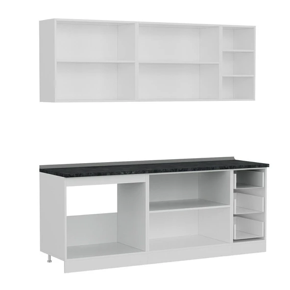 Minar 210 Cm Mutfak Dolabı Beyaz Dore 210-D2 - Resim 7