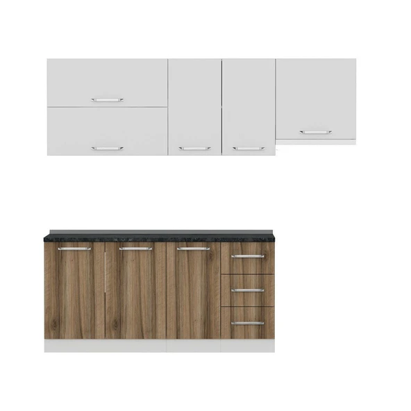 Minar 230 Cm Mutfak Dolabı Beyaz Dore 230-D4 - Resim 5