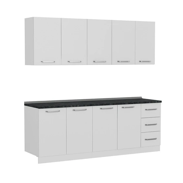 Minar 220 Cm Mutfak Dolabı Beyaz 220-B3 - Resim 6