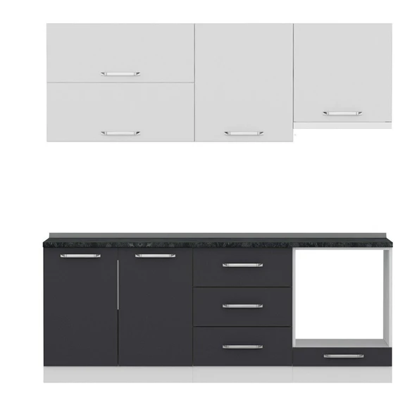 Minar 210 Cm Mutfak Dolabı Beyaz Antrasit 210-A5 - Resim 5