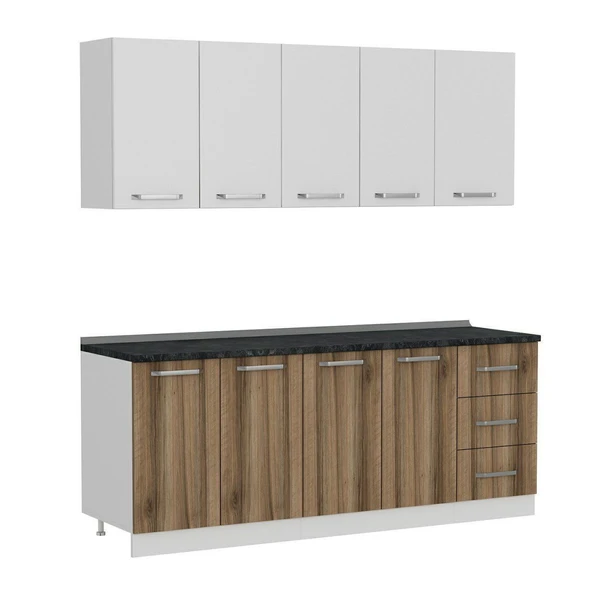 Minar 205 Cm Mutfak Dolabı Beyaz Dore 205-D1 - Resim 6