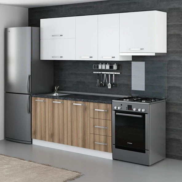 Minar 225 Cm Mutfak Dolabı Beyaz Dore 225-D4 - Resim 3